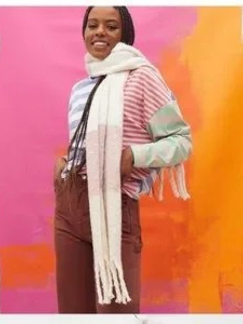GENTLE FAWN Cozy Women's Colorblock Boucle Soft Scarf - NWT - Picture 3 of 9